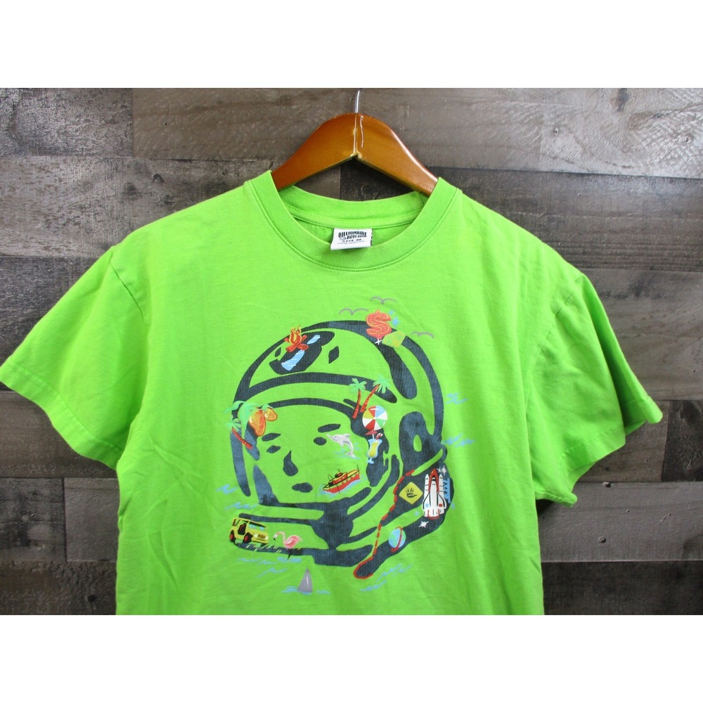 Billionaire Boys Club Shirt Mens Medium Green Astronaut Helmet Graphic Tee BBC